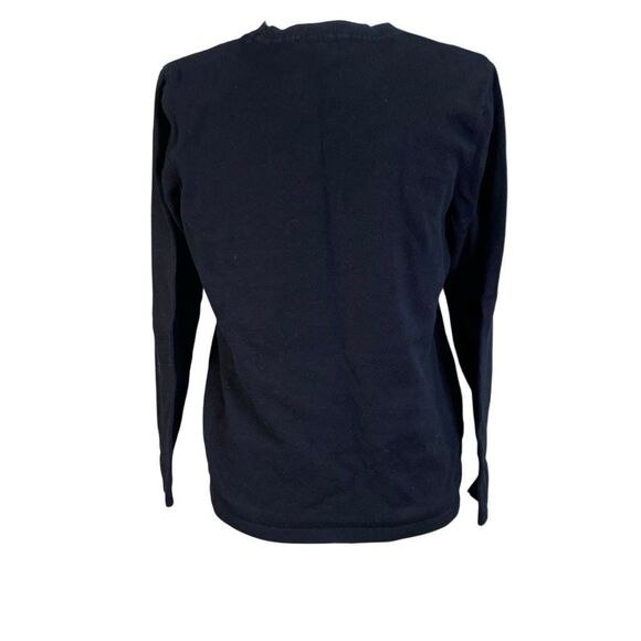 Tommy Hilfiger Women’s Black Pink Heart Crewneck Cotton Sweater Preppy Lg - Picture 4 of 6